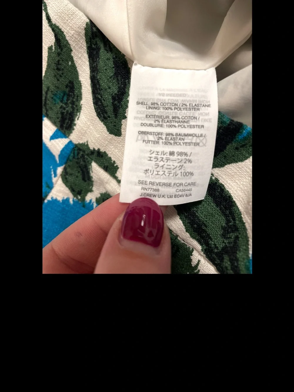 J. Crew Blue Green White Floral No 2 Pencil Skirt Lined  Size 6 Maximalist EUC